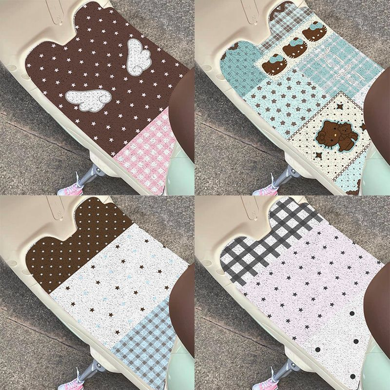 Polka dot cute style silk loop carpet, wear-resistant, dirt-resistant, waterproof, easy to maintain, can be cut to size, suitable for electric vehicle mats