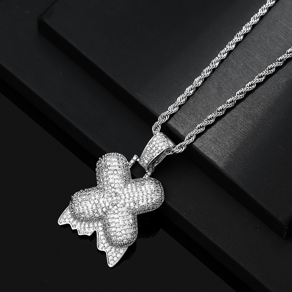 Cross-border hip hop burbuja colgante 26 letras nombre personalizado nicho accesorios de personalidad de zircon para hombres