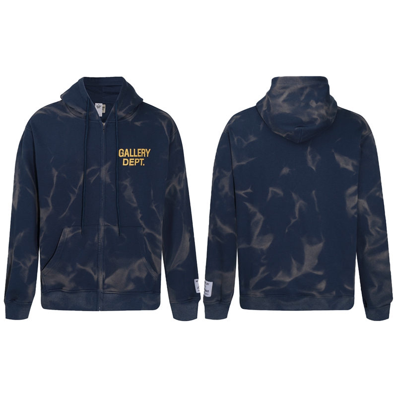 Gallery Dept. Hooded Jacket French Logo Sun Faded Navy