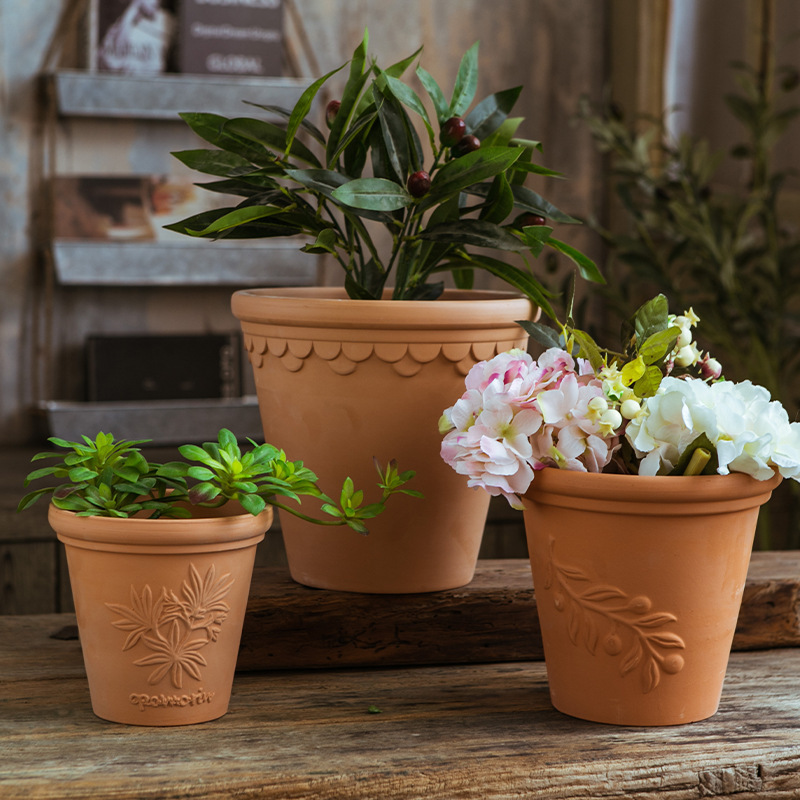 赤い陶器の植木鉢、吸水性、通気性、根腐れしない粘土トレイ、浮遊粘土ポット、大型の緑の植物多肉植物ポット|undefined