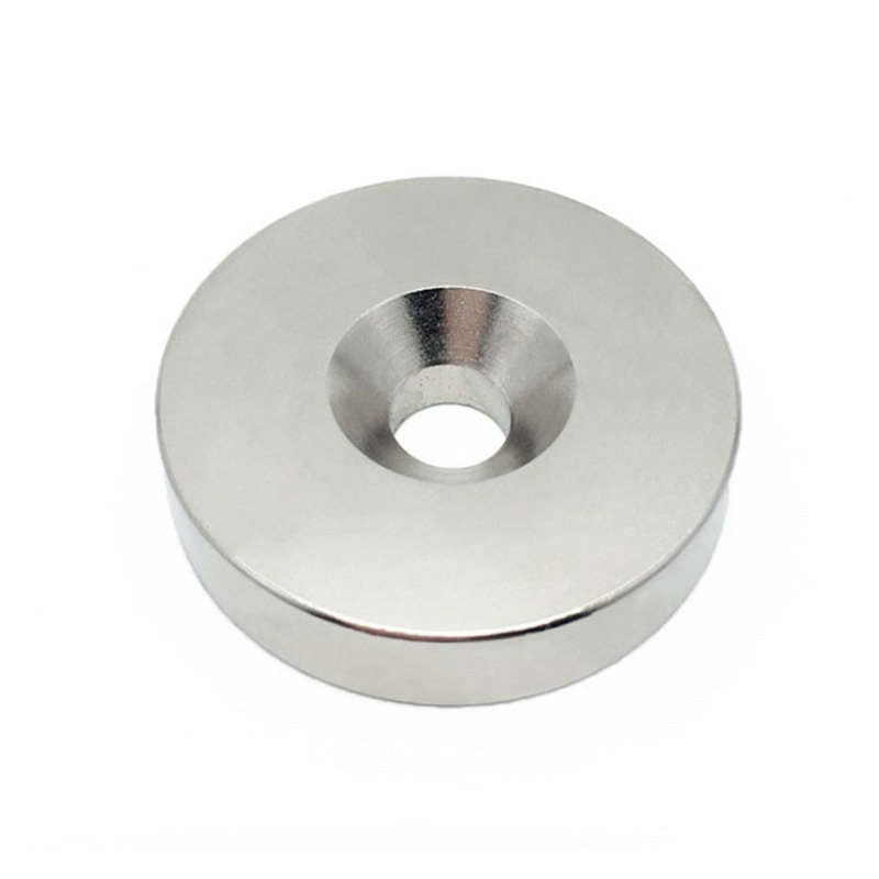 磁铁厂家直供钕铁硼圆形磁铁片强磁带孔吸铁石磁片永磁磁钢