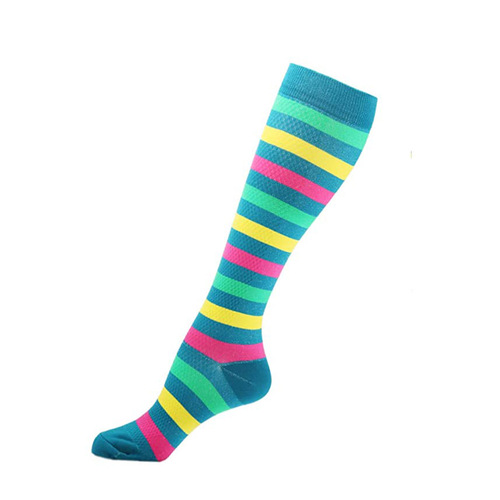 Compression socks sports compression socks outdoor cycling sports compression socks striped elastic socks medium tube
