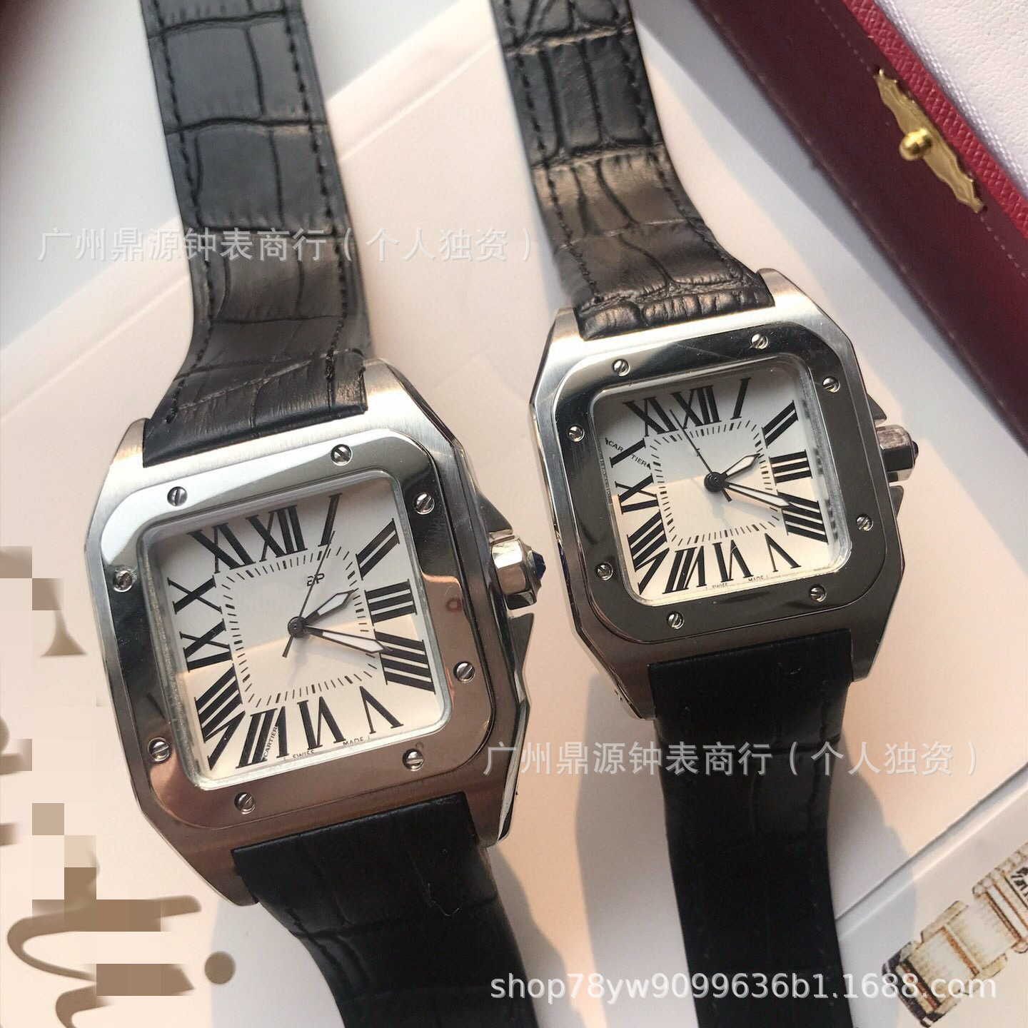 Santos Watch Kajia Series Fashionable and Versatile Couple Model Blue Balloon Cross-Border Wholesale Square Quartz Watch