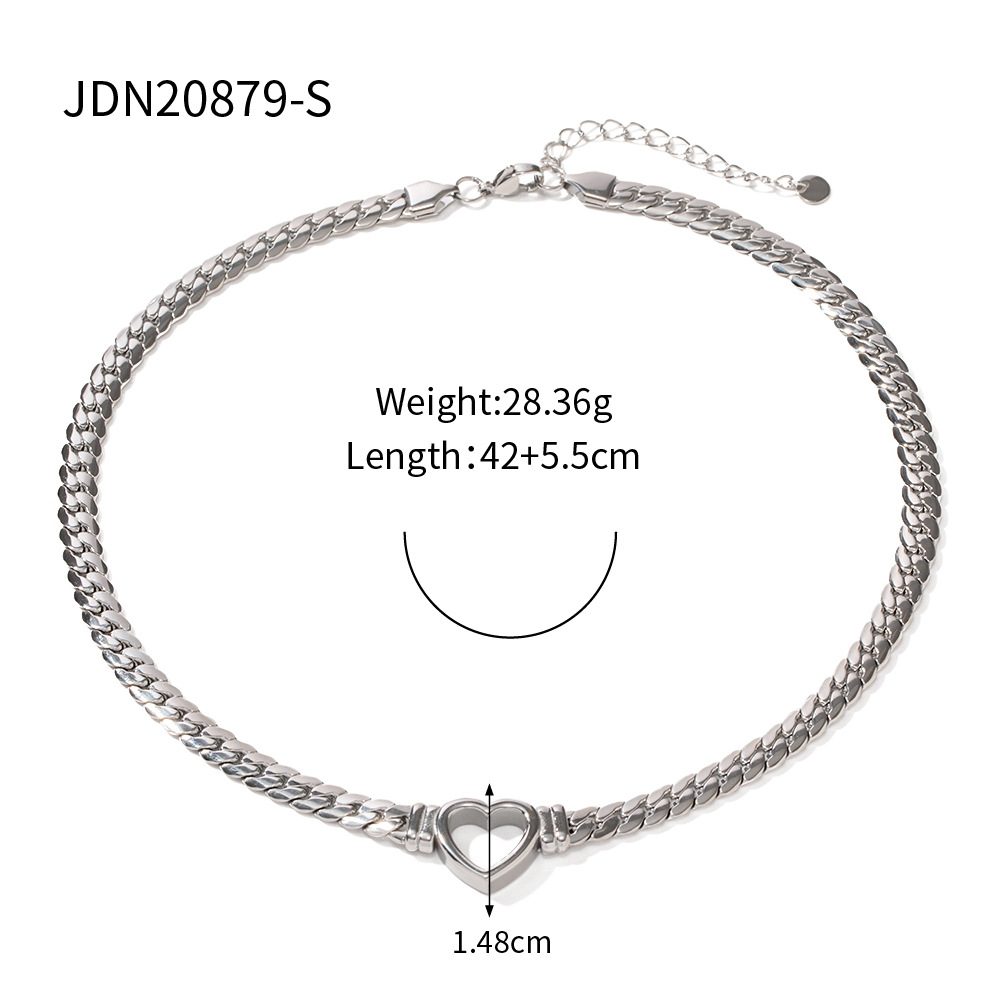 Collar de acero de titanio transfronterizo Jieding, joyería de nicho de lujo ligero, cadena de clavícula de amor de alta gama femenina, collar de acero inoxidable, cuello colgante
