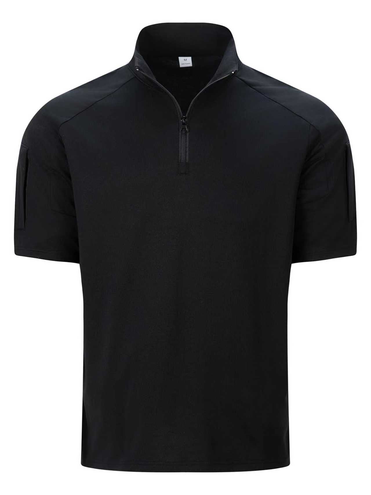 Men's Summer Tactical Sportswear Set, Quick-Dry Two-Piece Outfit With Arm Pocket For Outdoor Training & Casual Wear_viptrois.com