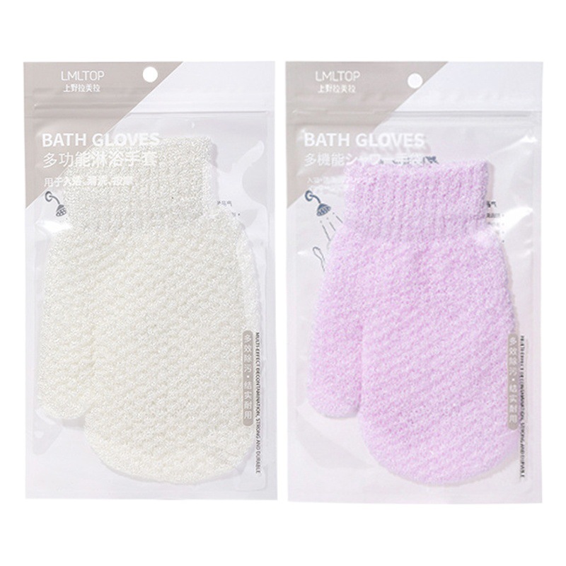 Guantes de baño exfoliantes de doble cara LMLTOP, para frotar la espalda, toalla de baño exfoliante, guantes exfoliantes C167