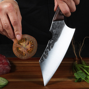 Ручная изготовленная из нержавеющей стали кухонный нож острый кусочек нож, рисунок молотка, стрижка кухня дома.
