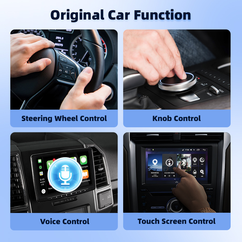 Car infotainment upgrade connectivity box: wired to wireless CarPlay and Android Auto 2-in-1 car navigation adapter