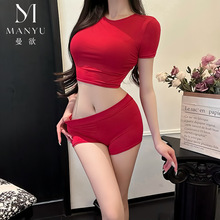 ��������ͬ���ɫ����T��Ů�������Ըд���¶����װ��Ȥ����9419