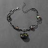 Cute resin, adjustable fashionable universal chain, bracelet, European style, big eyes