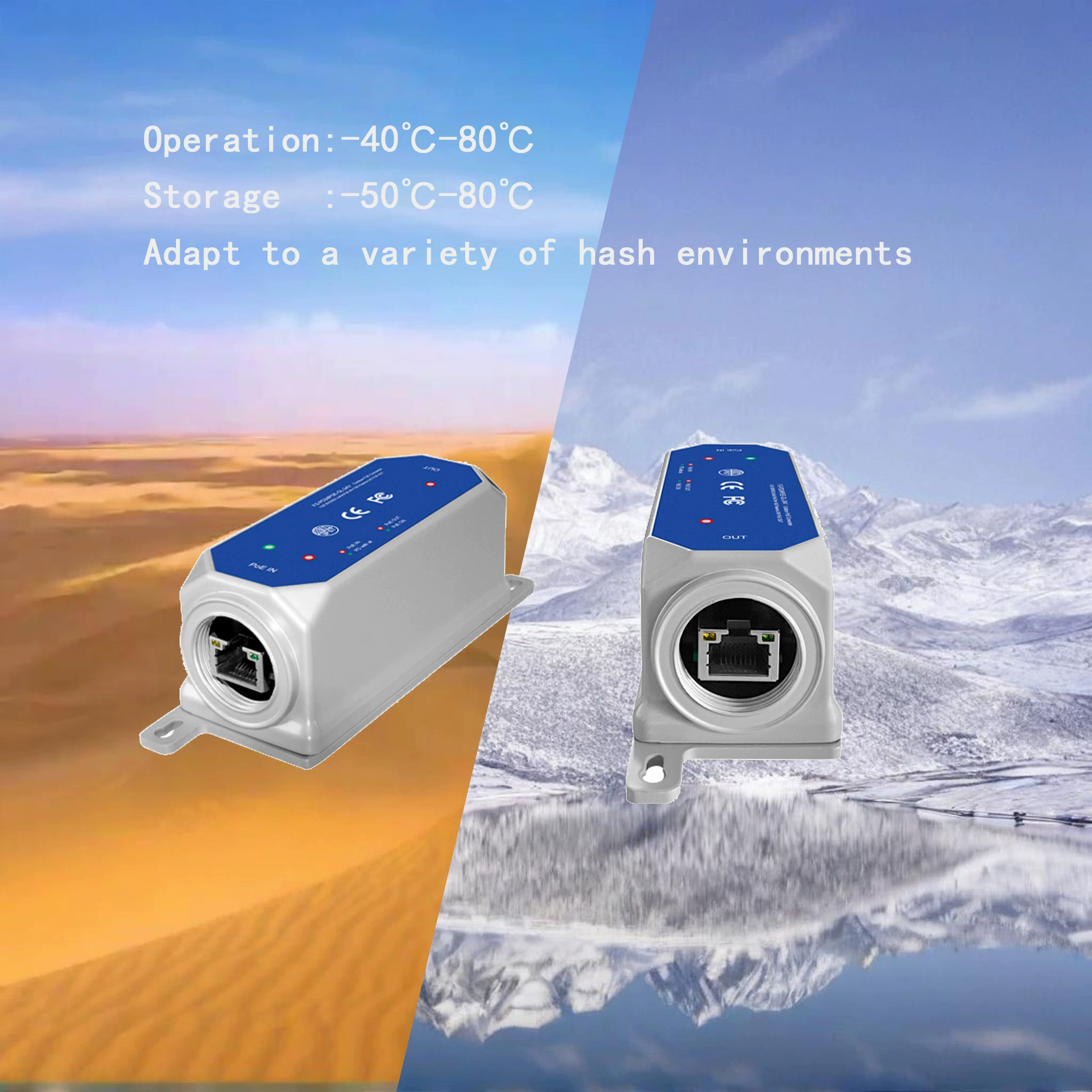 Конвертер 2.5G/10G PoE, активный PoE 90W в пассивный PoE 30W