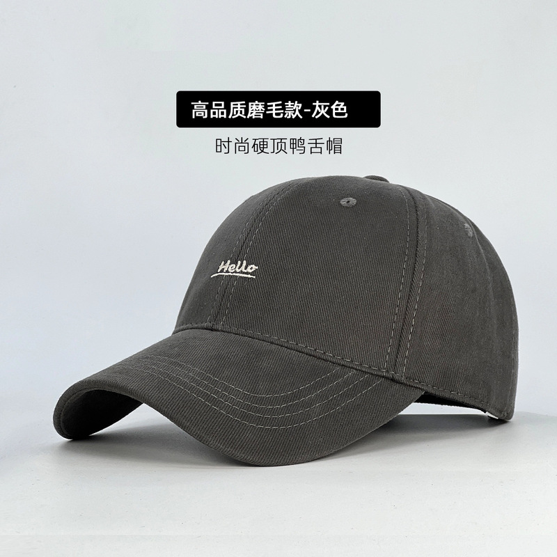 秋冬新款磨毛棒球帽女韩版大头围显脸小户外运动百搭硬顶鸭舌帽男|undefined