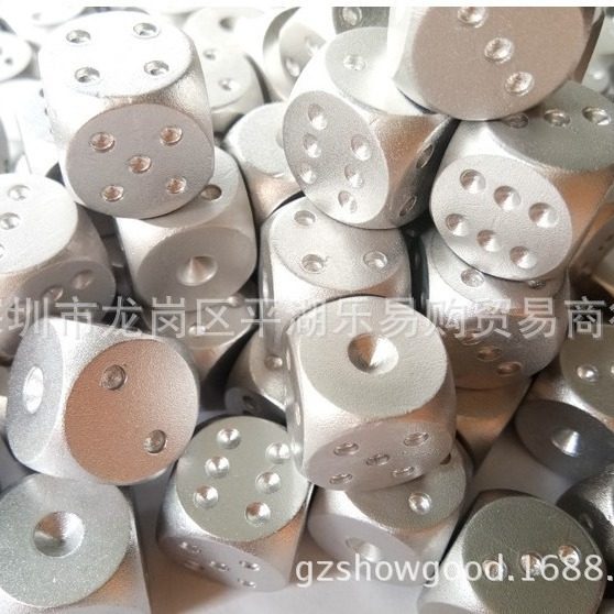 Supply Aluminum Dice Solid Metal Dice Drinking Game Mahjong Dice 16mm Silver Gold Aluminum Dice