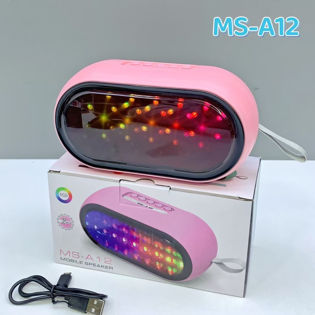 Transfronterizo MS-A12 altavoz Bluetooth de escritorio compacto portátil TWS sonido cool iluminación altavoz de tarjeta al aire libre