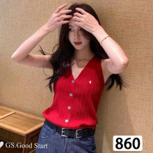 年轻甜妹少女款马标针织POLO衫背心贵气质休闲舒适时尚简约高级感