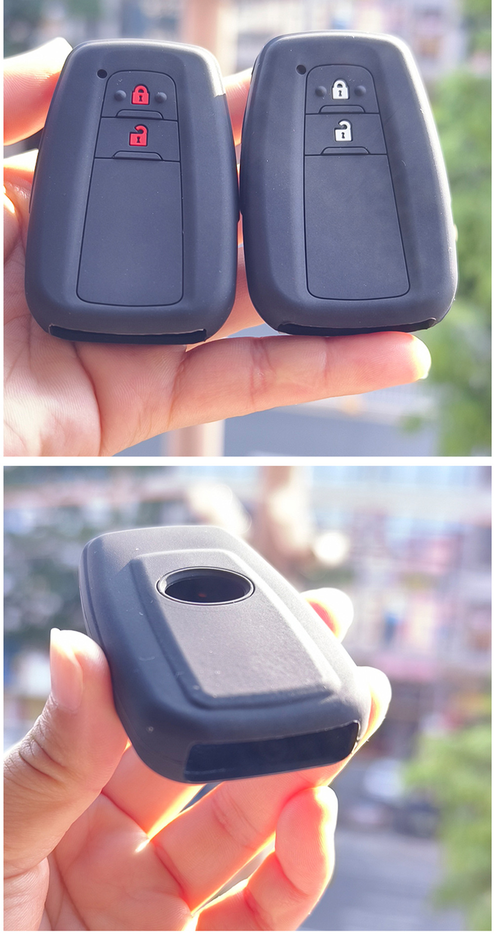 Suitable for Toyota Camry Rav4 Corolla Levin Wildlander Two-Button Key Soft Silicone Protective Cover