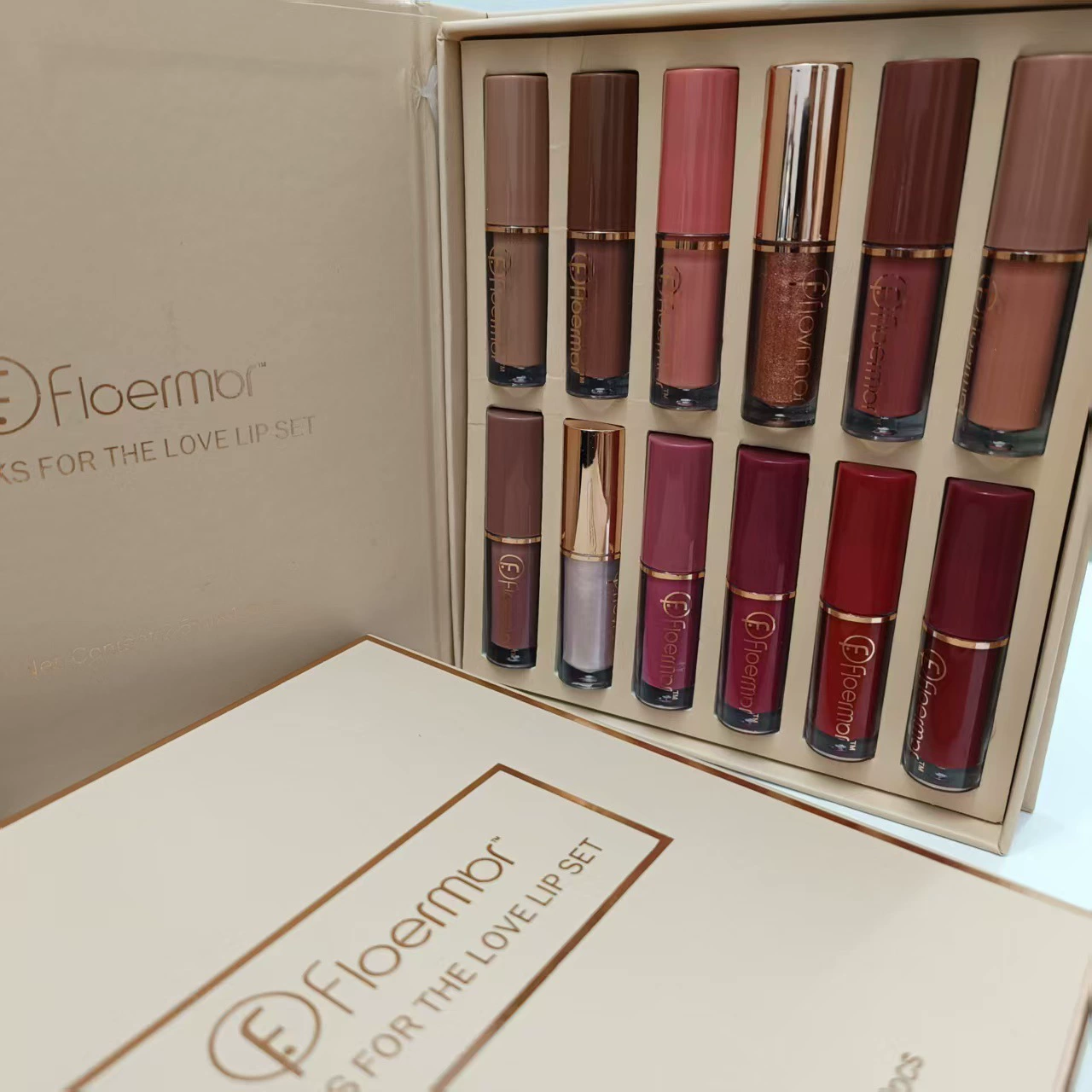 Популярный набор из 12 матовых и шиммерных блесков для губ, косметика для макияжа, прямые поставки с фабрики.