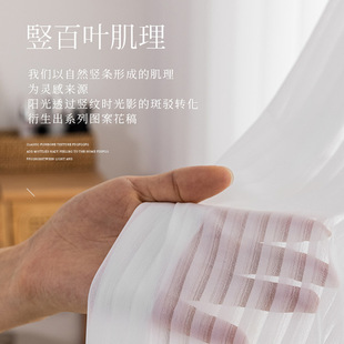 Internet Celebrous Vertical Venetian Curtain Vertical Stripe Dream Curtain White Gauze Curtain Pervious White Gauze