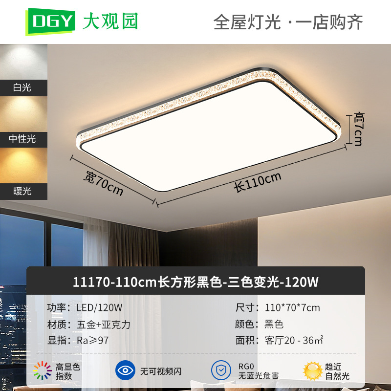 Luz de techo de sala de estar moderna y simple nueva luz de lujo de alto nivel, luz de techo de protección de ojos de espectro completo 293L