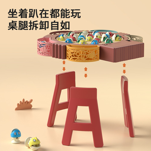 Children's electric rotating magnetic fishing toy educational early education multi-functional music rotating fishing plate children's toy