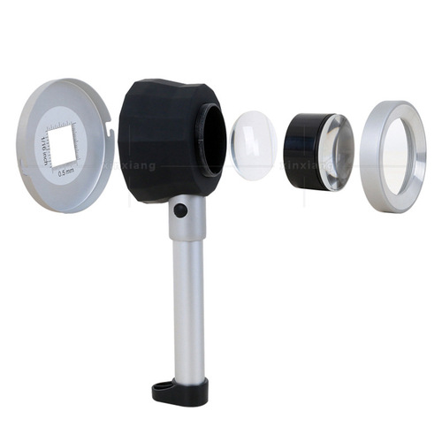 30x aluminum alloy handheld magnifying glass with scale for measuring 3 LED lights optical glass liquor identification