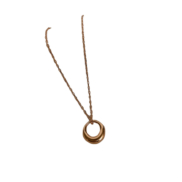 Tropfenförmiger Ring in Roségold für Damen, leichte und luxuriöse Halskette für das Schlüsselbein, neue schlichte und exquisite Sommerkette 2022_voghion.com