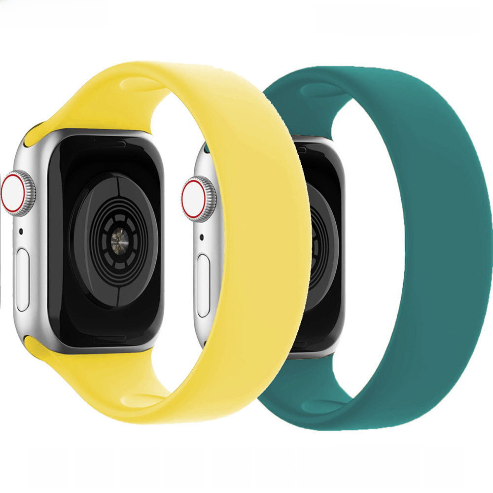 適用於蘋果手錶apple watch S7 6 3單圈彈力硅膠錶帶