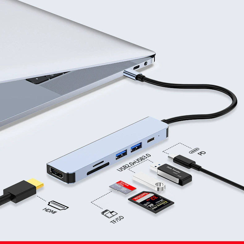 Тип-C к HDMI 6-в-1 USB-C к SD TF USB HDMI 4K Witchi Six-in-1 HUB