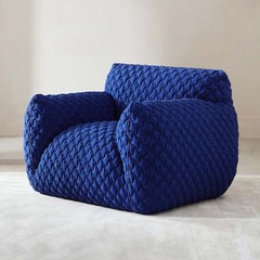 Italian Blue Fat Guy Latex Living Room Single Sofa for Balcony & Bedroom | Internet-Famous Klein-Style Living Room Sofa Set