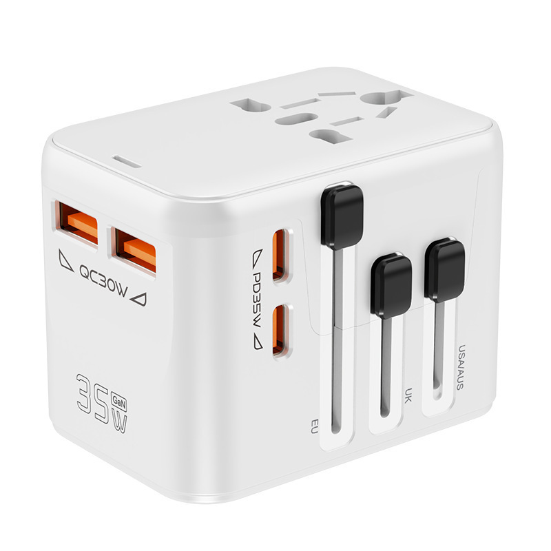 Gallium Nitride 35W Global Communication Adapter Multi-Functional Travel Socket Pd Fast Charging Travel Charger Adapter