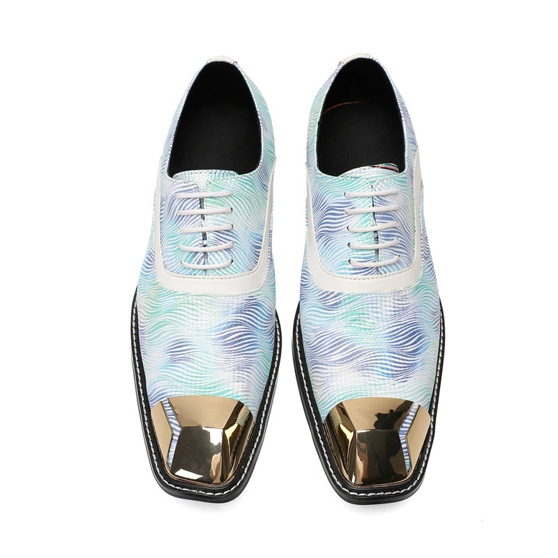 Мужская обувь 2023 летняя новая повседневная кожаная обувь в Корейском стиле с мягкой подошвой из воловьей кожи Модная брендовая британская деловая формальная модная обувь