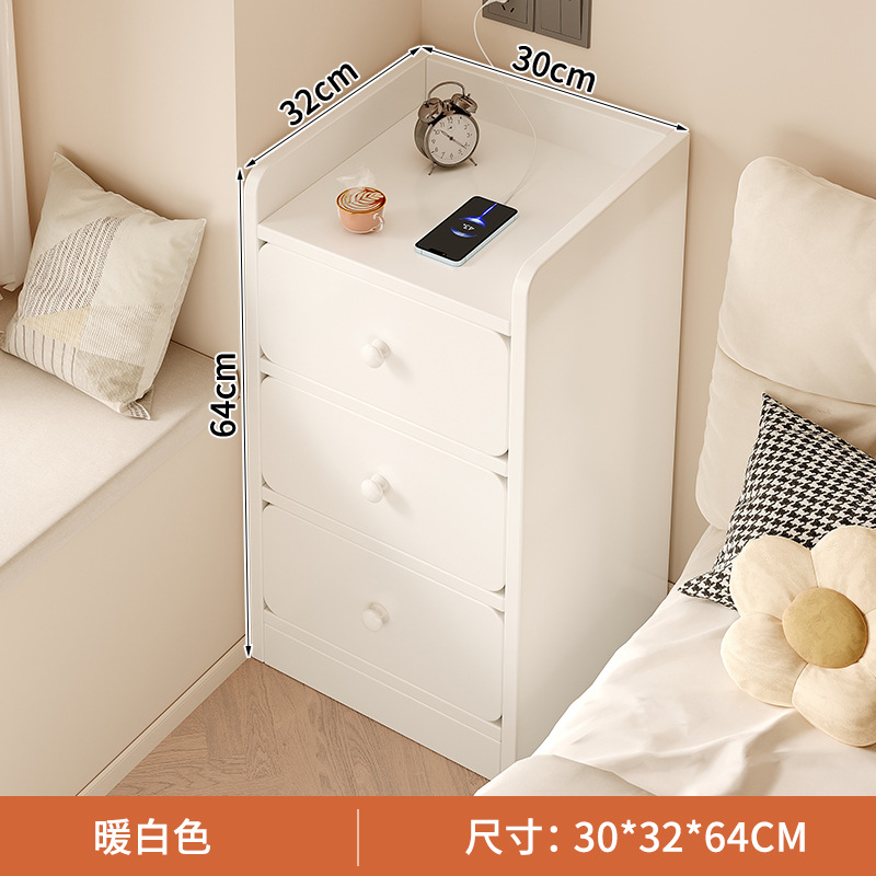 Mesa de cabezal de cama pequeña y fácil de almacenar estante de alquiler de vivienda armario de hendidura ultra estrecha armario de almacenamiento al lado de la cama del dormitorio