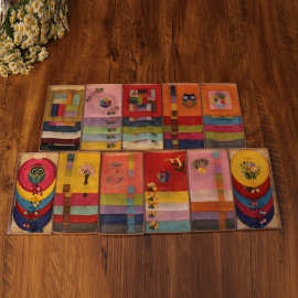 厂家直销民俗特色韩式竹节纱布咖啡店杯垫朝鲜族拼色一盒5片包装