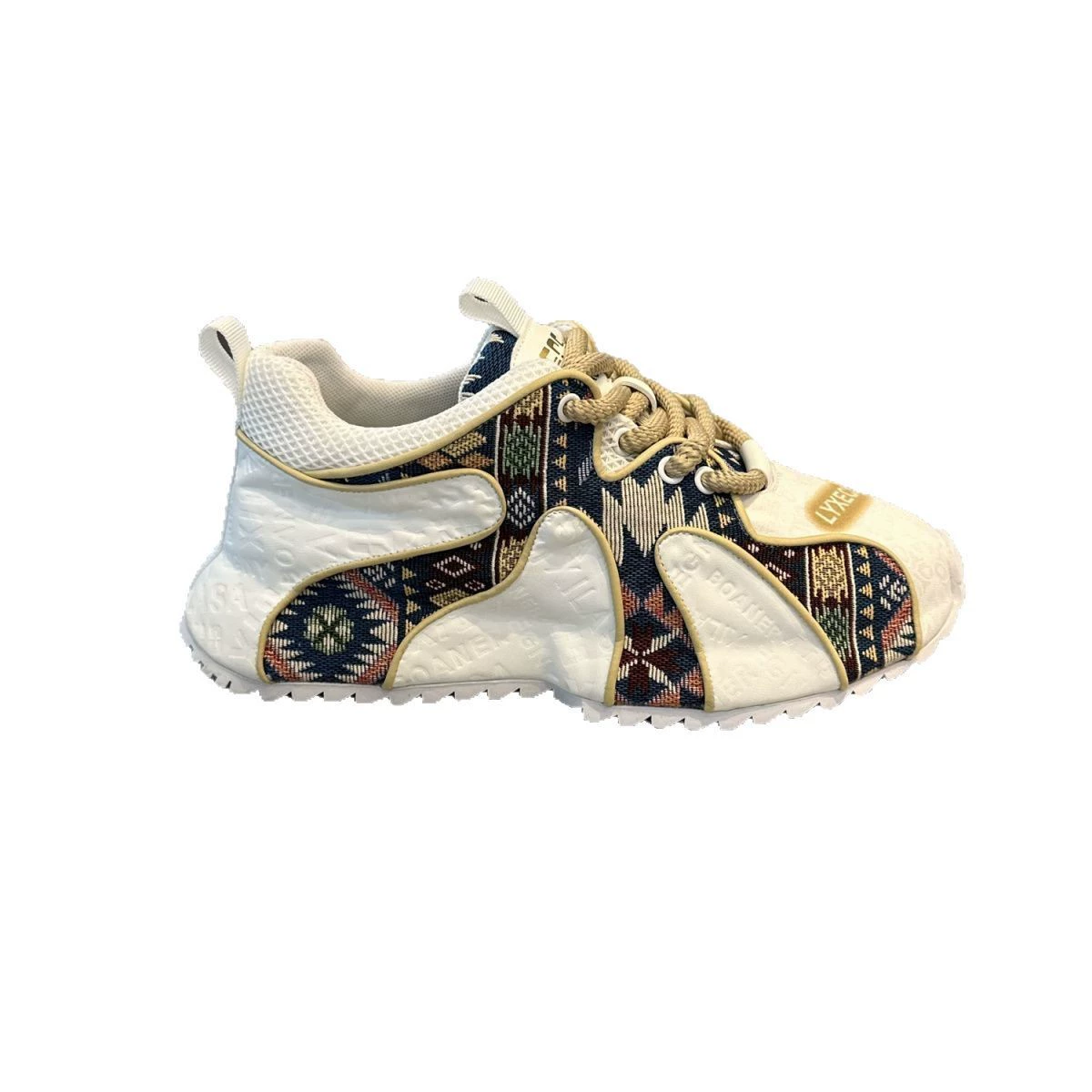 European Men's Shoes Spring Niche Printed Forrest Shoes Spring and Autumn Sports and Leisure Thick Soles Increased Bag Soles Dad Trendy Shoes