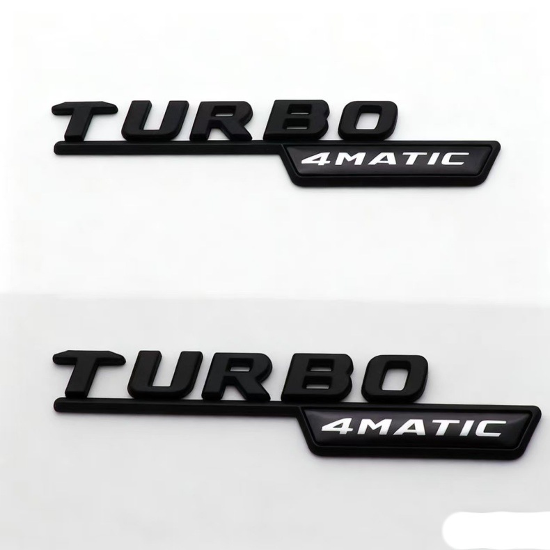 Suitable for Mercedes-Benz Turbo 4Matic Amg Fender Side Logo Turbocharged Car Logo Modified Body Car Sticker