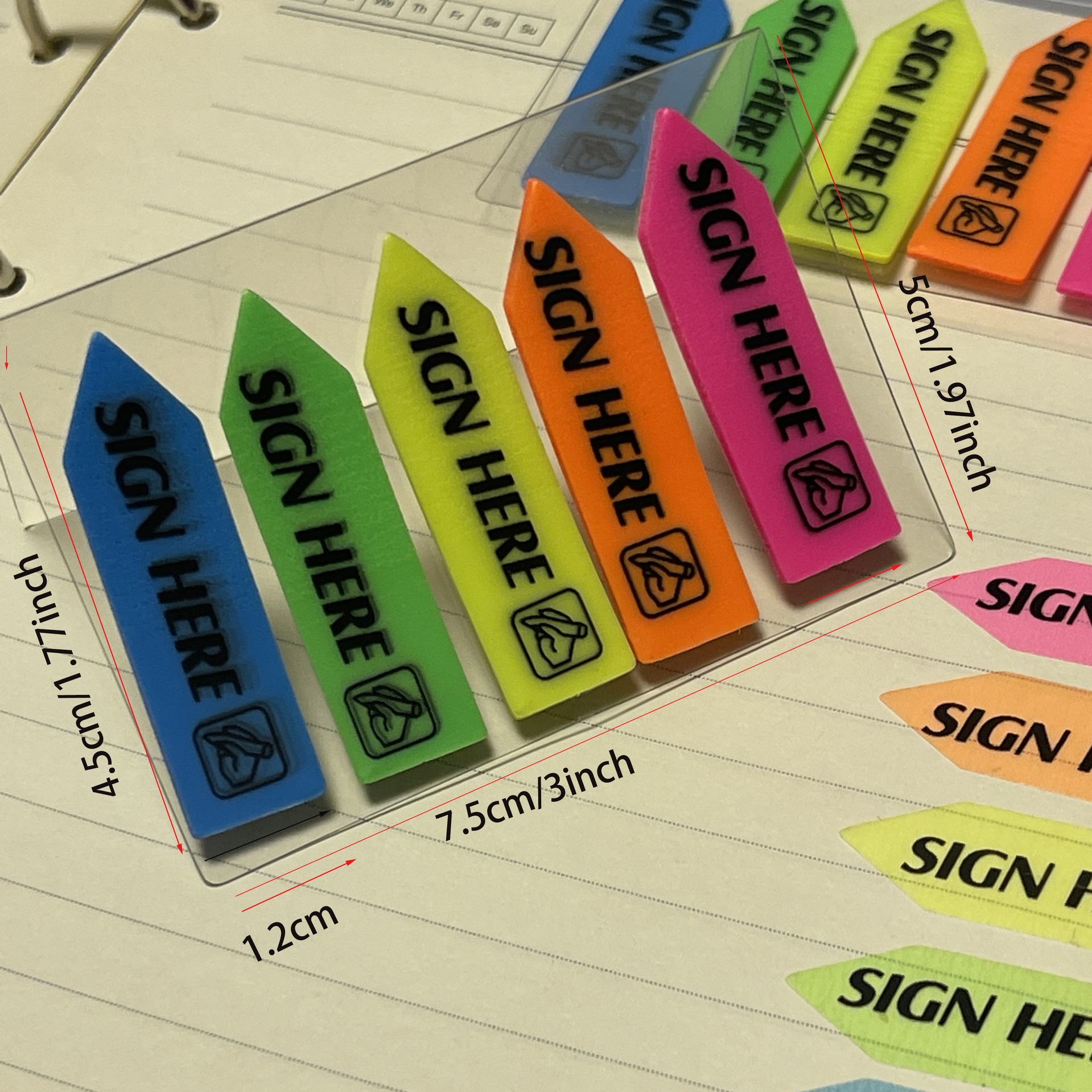 여기 형광 5 색 100 서명