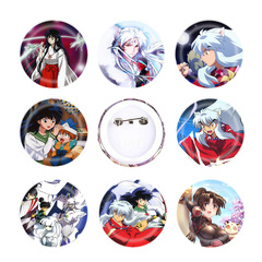 二次元動漫周邊犬夜叉殺生丸徽章胸章胸針58MM馬口鐵胸章