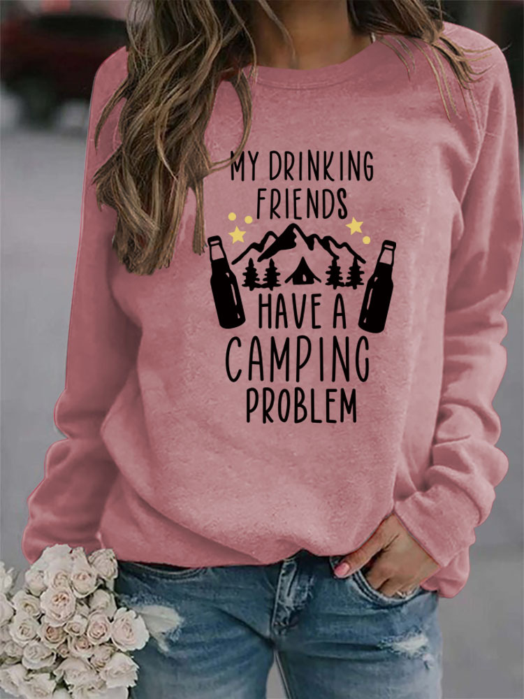 Women's Hoodies Long Sleeve Printing Streetwear Letter Mountain Wine Bottle display picture 3