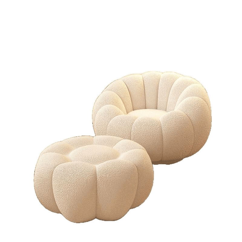 Sofá crema perezoso sofá de cordero sofá de cachemira sofá único sofá giratorio dormitorio tatami balcón red