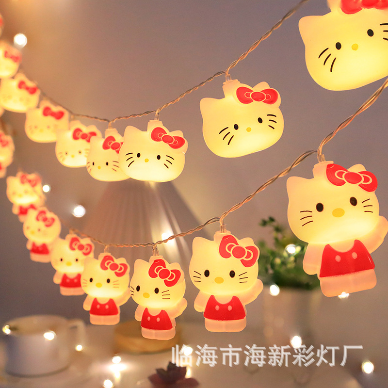 卡蒂猫Hliie Kitty灯串室内少女心ins房间LED房间氛围装饰小彩灯