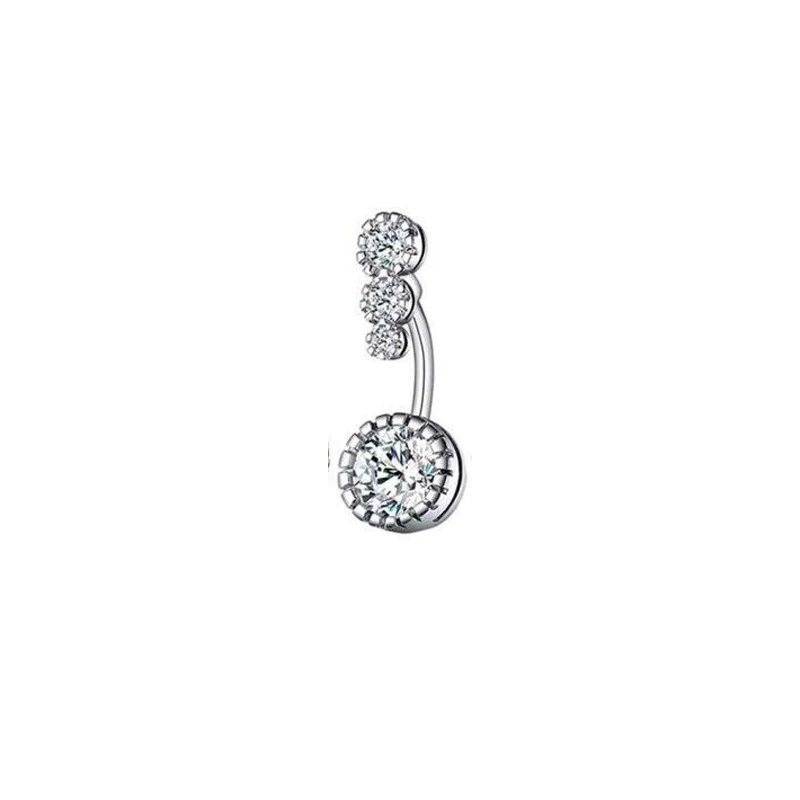 П physiological belly button piercing stainless steel with zircon, Aliexpress, ebay, Amazon