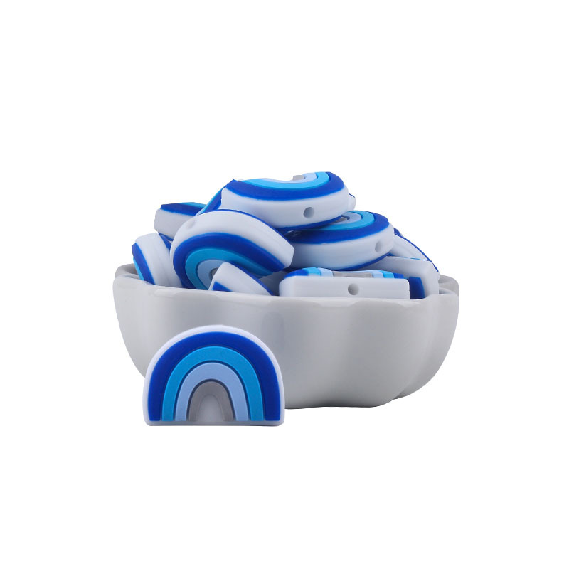 Creativo DIY bebé suministros de dibujos animados de silicona Arco Iris juguete mordedor bebé molar pezón anti-gota cadena Accesorios