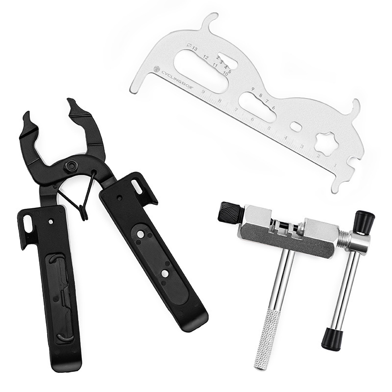 Herramienta de reparación de bicicletas eje central conjunto de combinación de llave volante conjunto de montaje y desmontaje herramienta de reparación de cadena giratoria Reparación de desmontaje de vuelo