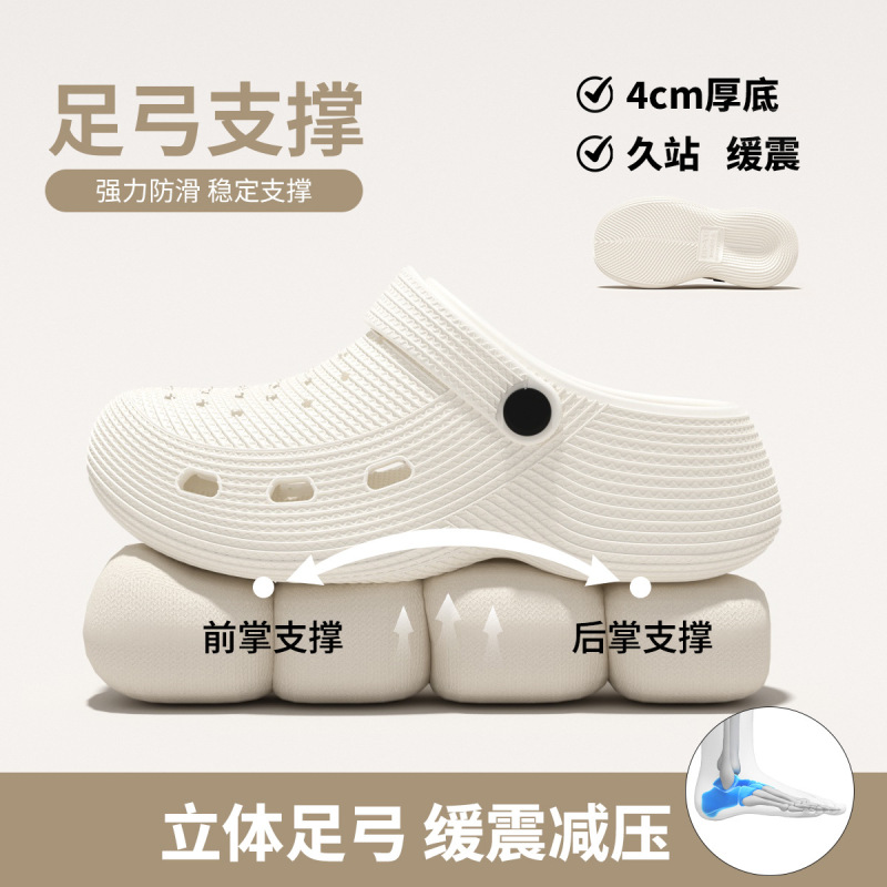Thick-Soled Height-Increasing Clogs for Women, Summer 2026 New Model, Non-Slip, Comfortable, Odor-Resistant, Fashionable, Versatile Outdoor Sandals