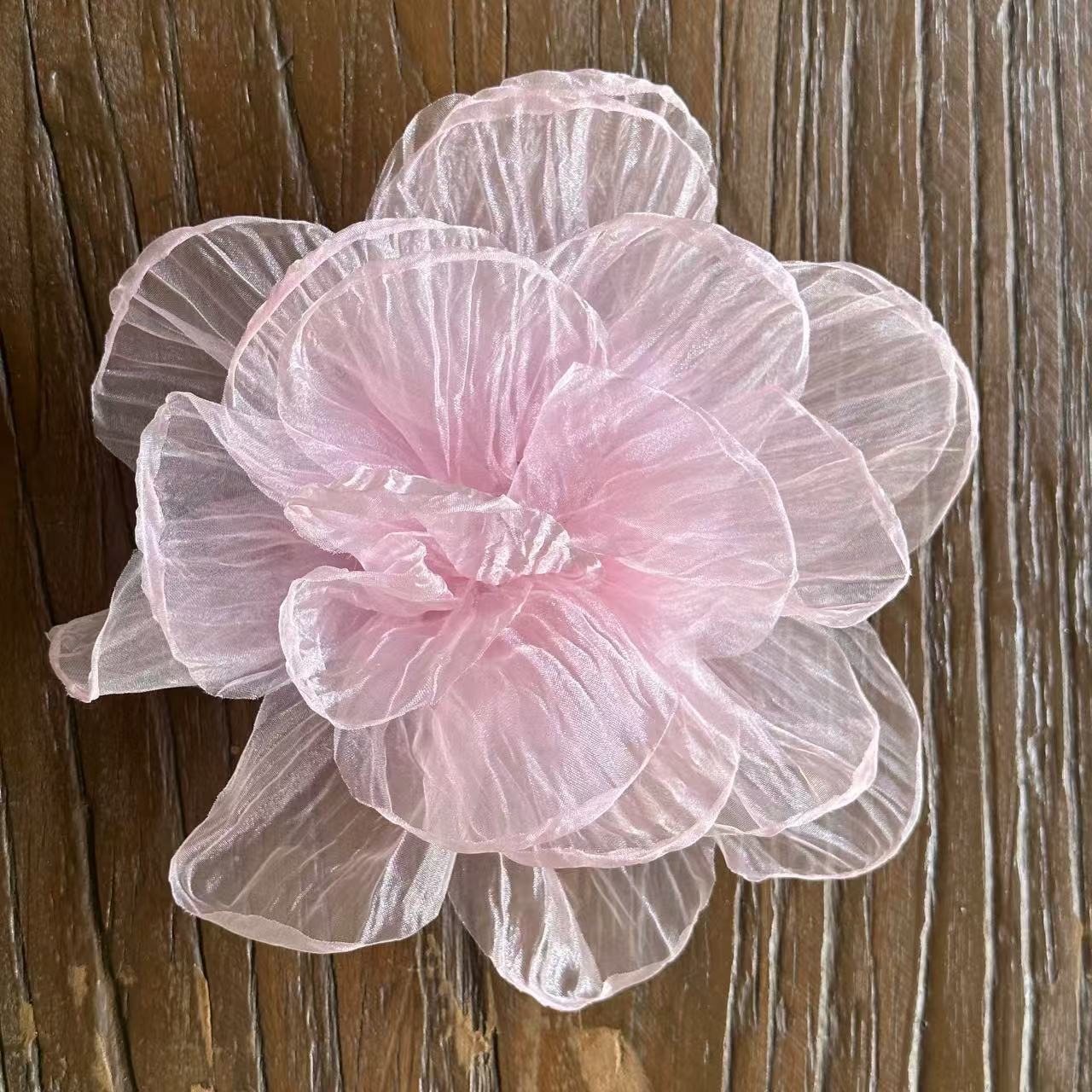 20cm Wrinkled Fabric With Burnt Edges, Camellia Foreign Trade DIY Headwear, Shoe Flower, Brooch, Clothing Accessory,_voghion.com