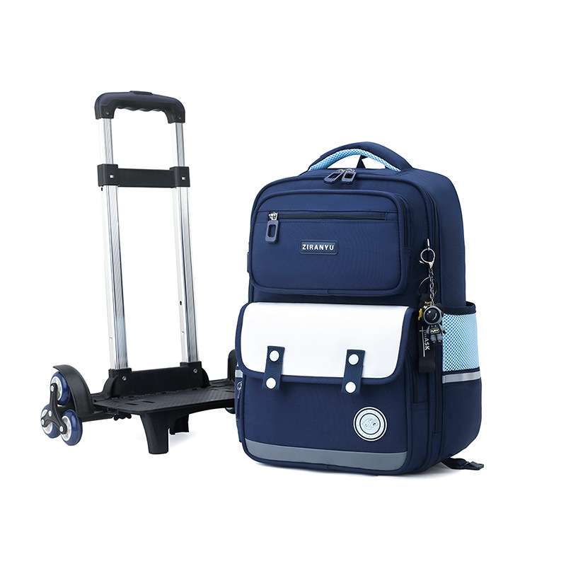 Nuevo estudiante de pescado natural mochila trolley Grado 3 a grado 6 niños y niñas estudiantes de secundaria descompresión de seis ruedas mochila de escalada