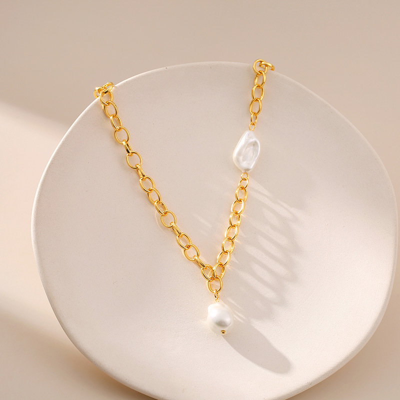 Elegant Geometric Copper Plating Freshwater Pearl Necklace display picture 3