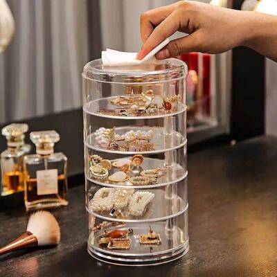 Pack Storage Oxidation Large rotate Jewelry box Jewelry Hairpin Earrings Hand Necklace Finishing rack Amazon