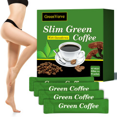 跨境SlimGreenCoffee灵芝猴头菇蘑菇咖啡速溶黑咖啡绿咖啡粉条装