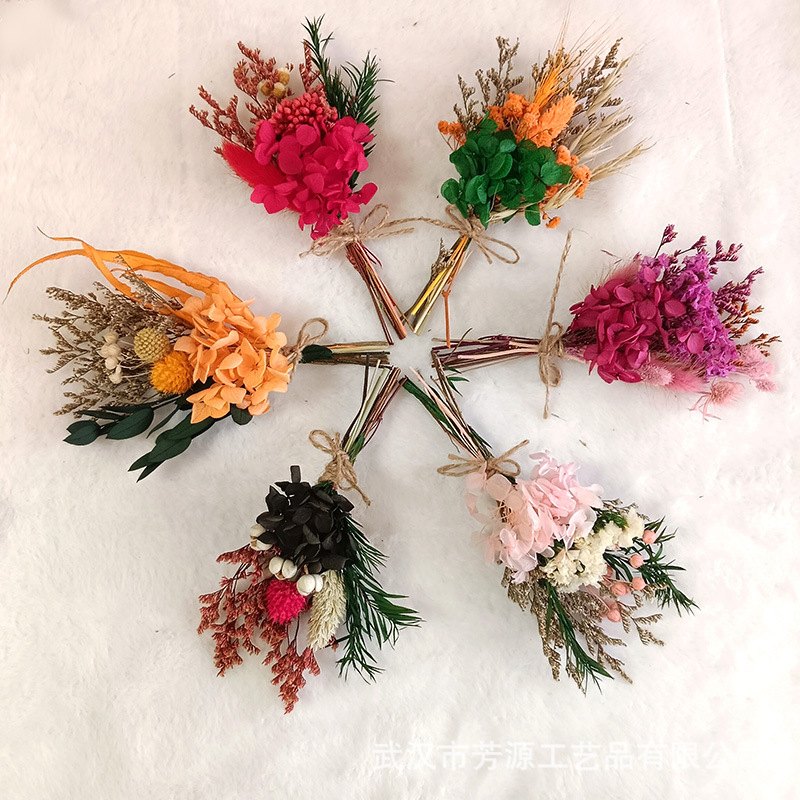 成品迷你小花束干花混搭天然风干真花永生花装饰礼盒配饰手工摆件